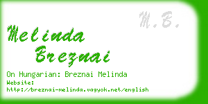 melinda breznai business card